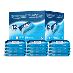 TENDERProtect paquete frontal mostrando tapa abatible y marca, fácil acceso