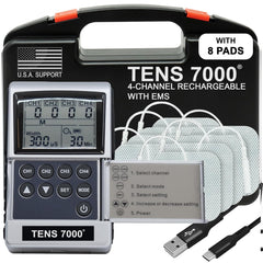 TENS 7000 imagen frontal mostrando diseño compacto y controles claros