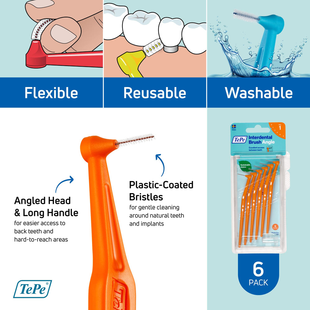 TePe cepillo Angle alambre recubierto para durabilidad y seguridad