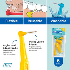 TePe pack de 6 cepillos Angle 0.7 mm presentación práctica para recambios