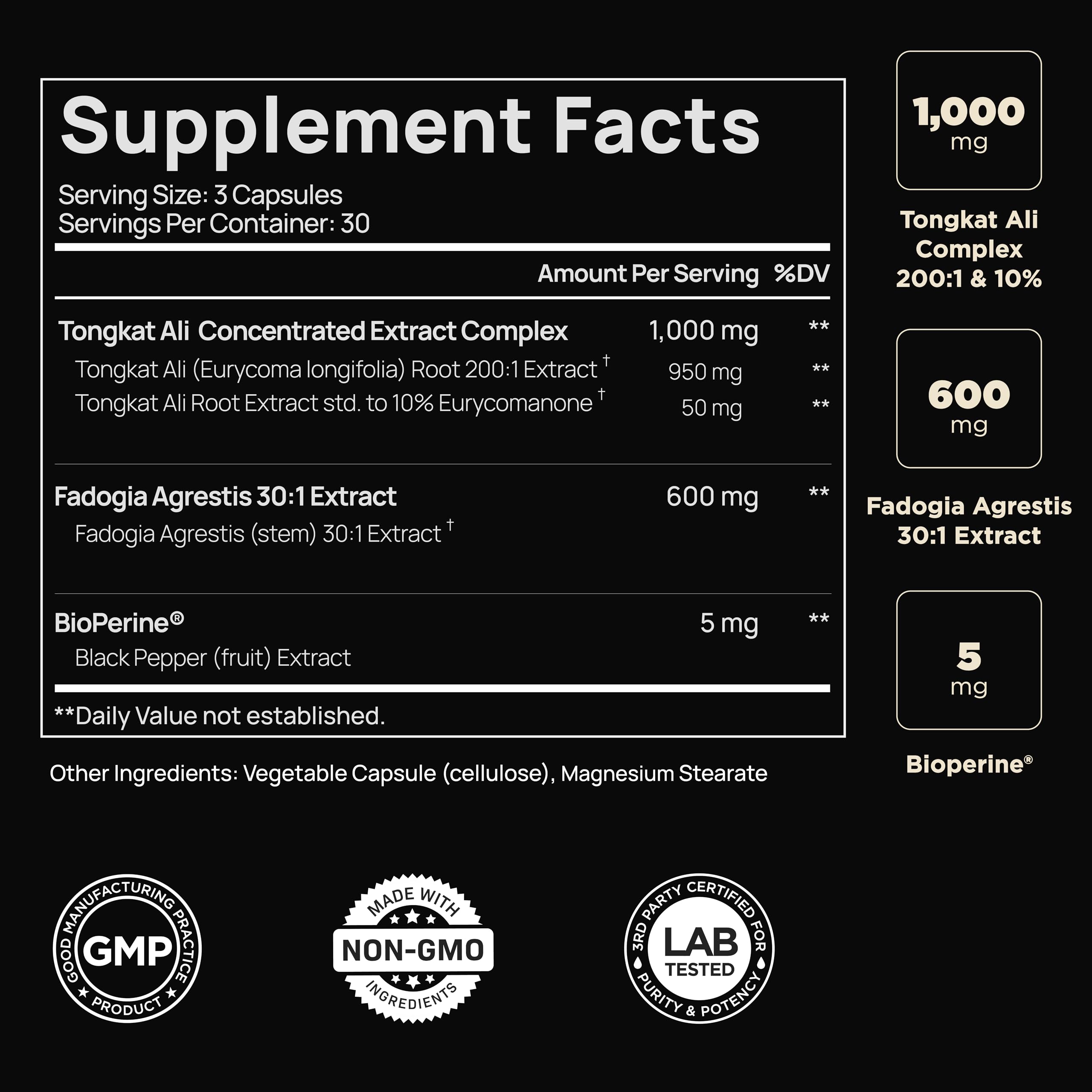 TERRA ELMNT etiqueta con ingredientes y concentraciones claras