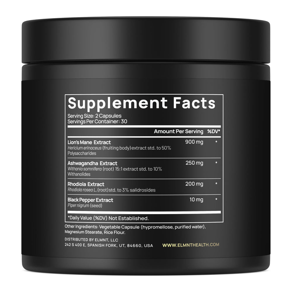 TERRA ELMNT etiqueta ampliada con ingredientes transparentes