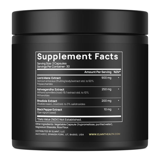 TERRA ELMNT etiqueta ampliada con ingredientes transparentes
