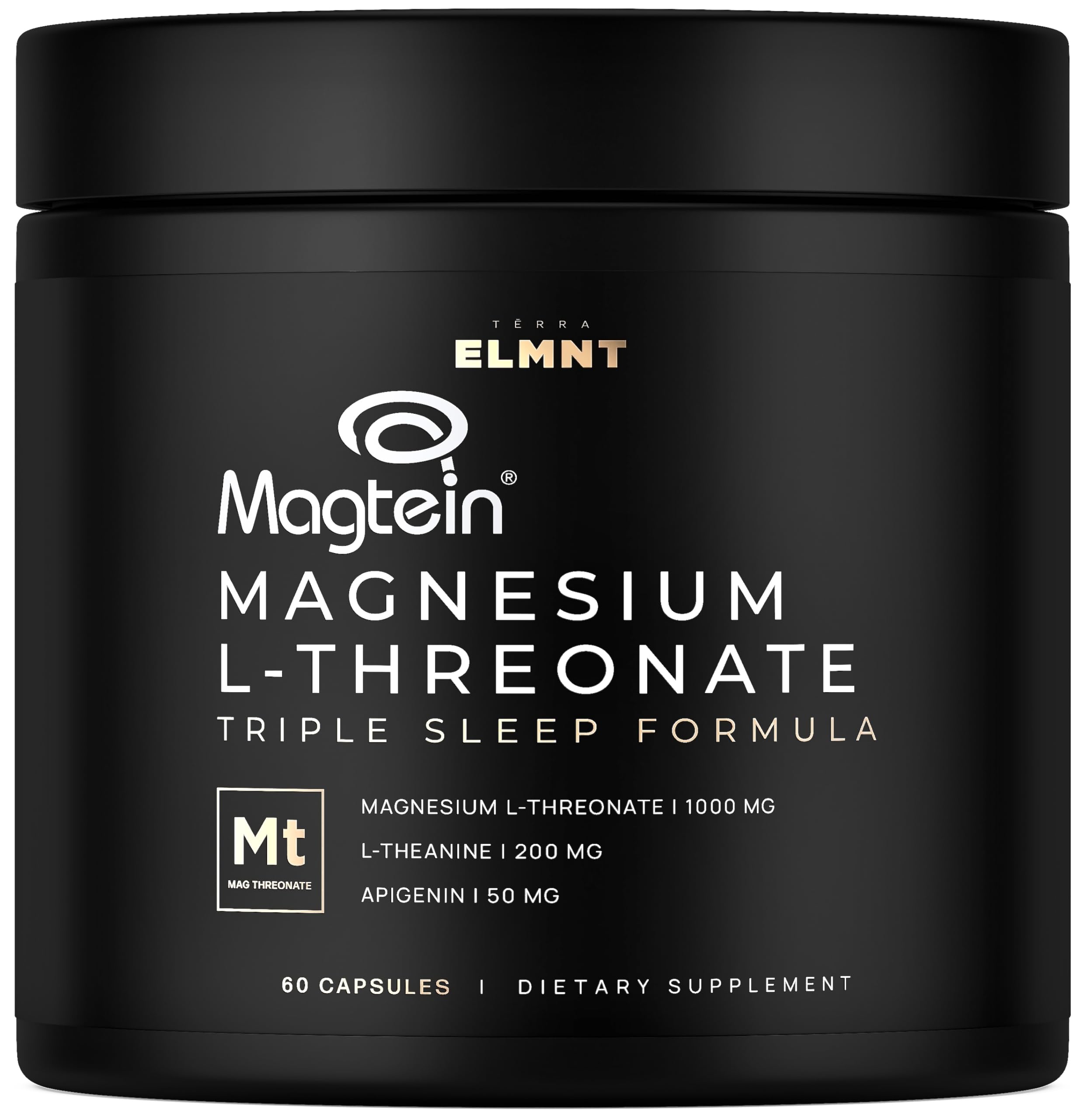 TERRA ELMNT envase frontal mostrando la fórmula Triple Sleep y beneficios claros