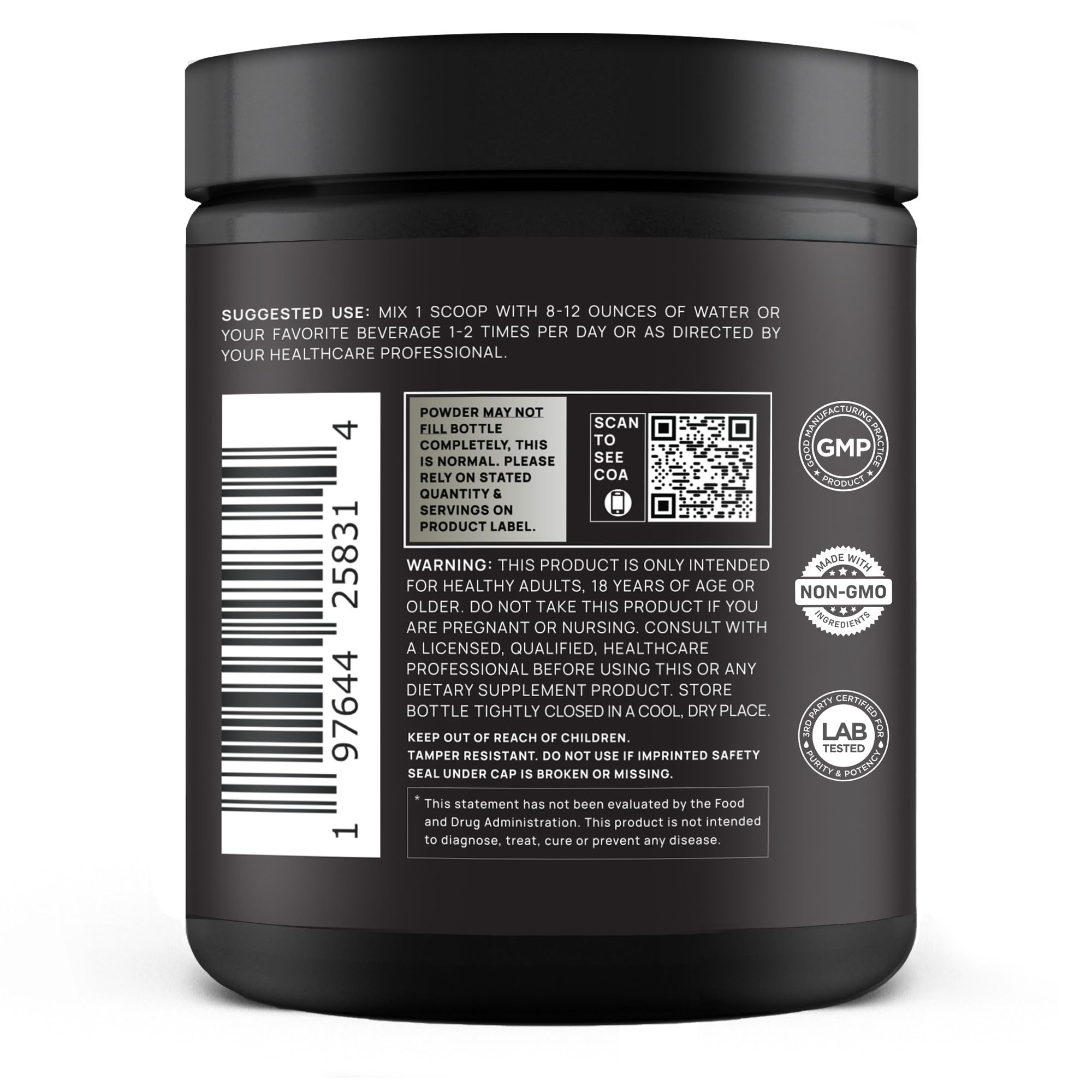 TERRA ELMNT ingredientes activos dispuestos, evidencia de formulación premium