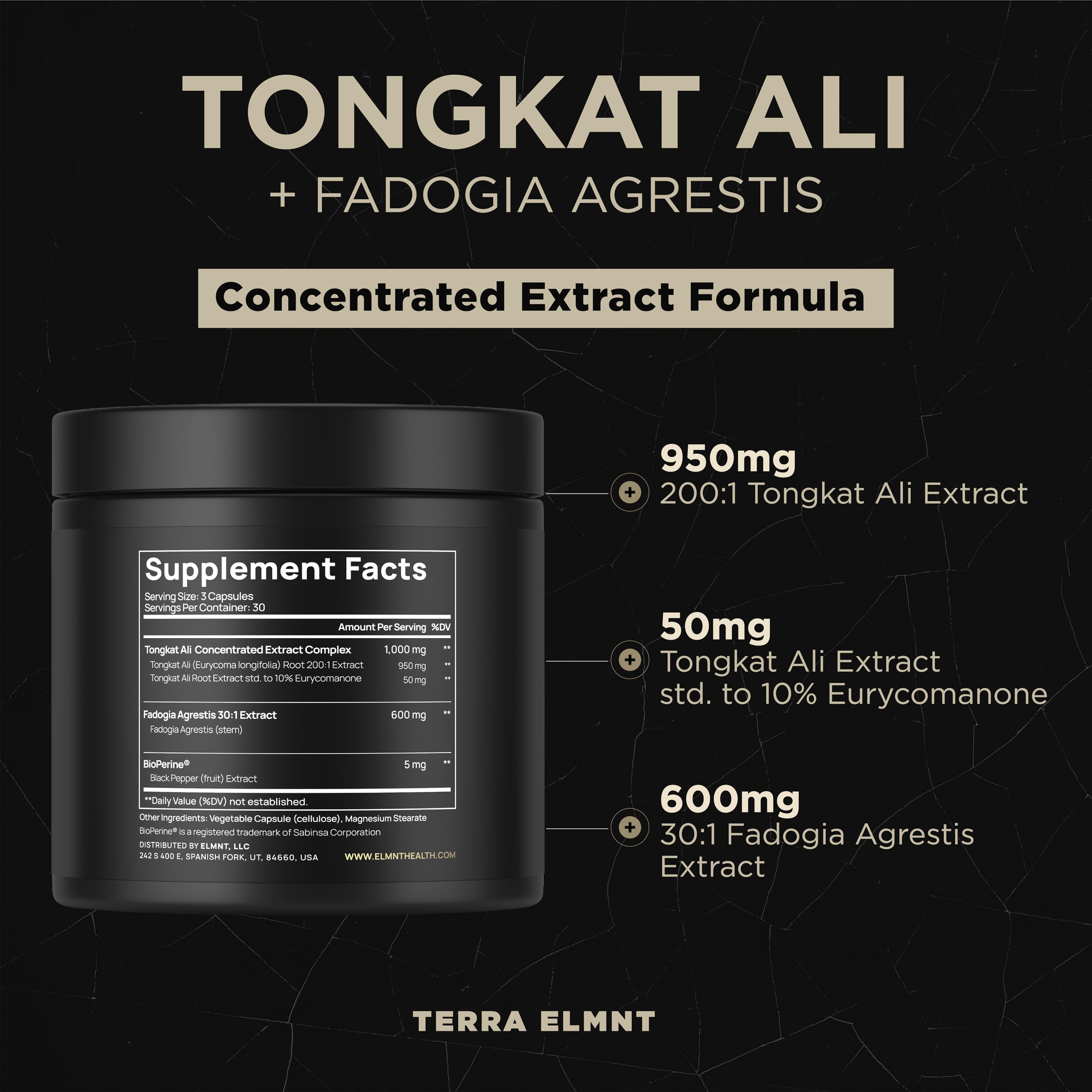 TERRA ELMNT comparación de tamaño para dosificación simple