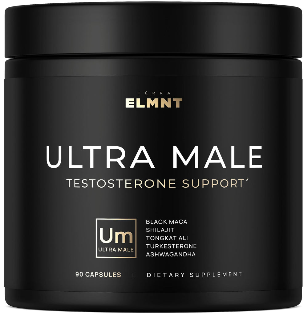 TERRA ELMNT ULTRA MALE frontal con etiqueta clara y beneficios visibles