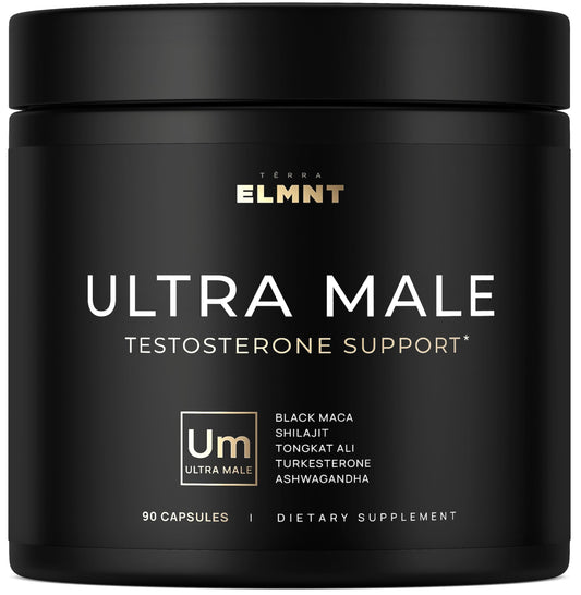 TERRA ELMNT ULTRA MALE frontal con etiqueta clara y beneficios visibles