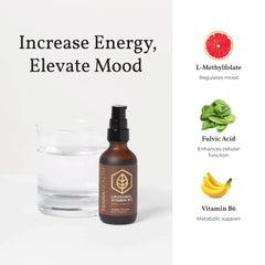Terra Health Essentials tamaño de la botella junto a una regla para referencia