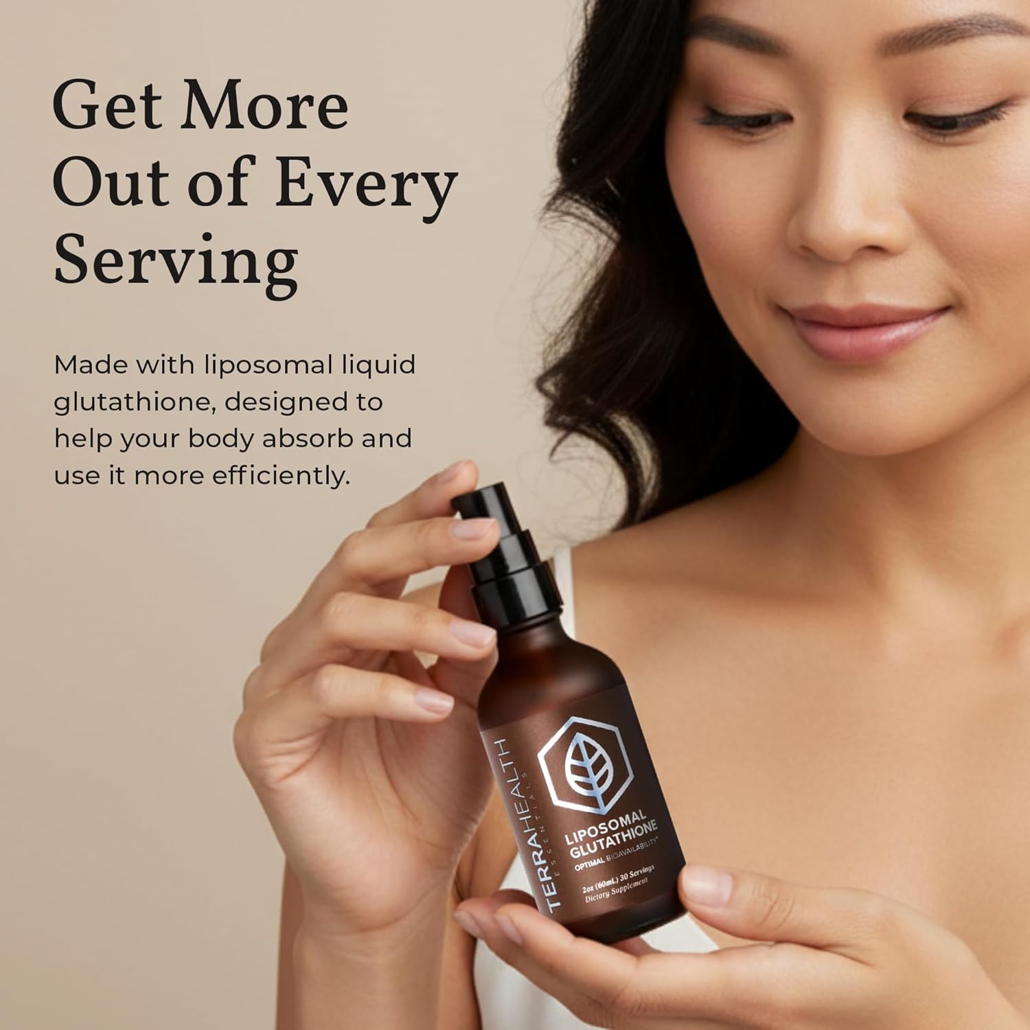 Terra Health Essentials dosificador en mano para dosis precisa y sencilla