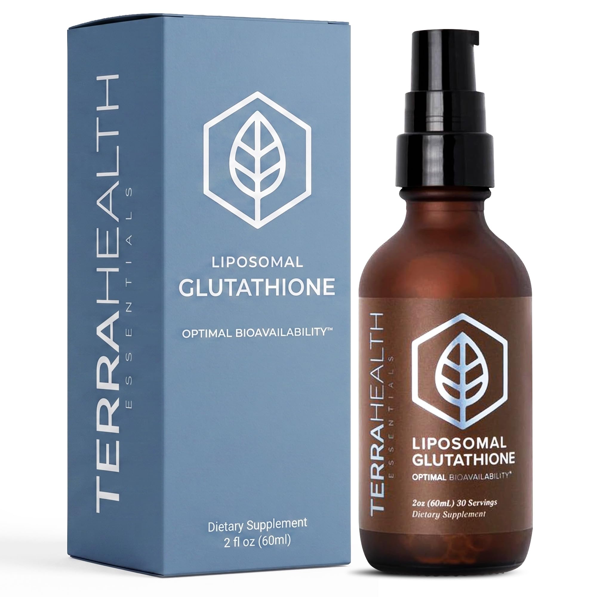 Terra Health Essentials botella frontal mostrando etiqueta y beneficio de absorción mejorada