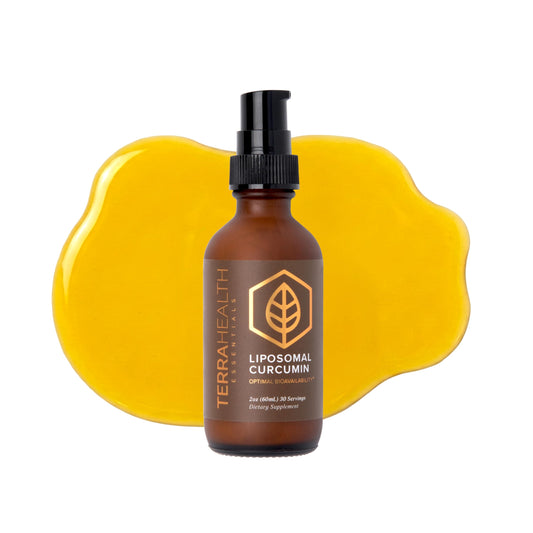 Terra Health Essentials frasco frontal mostrando diseño y tamaño para confianza
