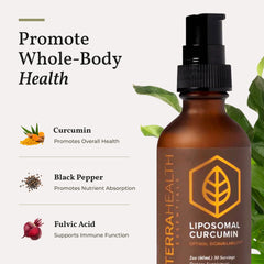Ingredientes naturales: cúrcuma y pimienta negra en la fórmula Terra Health Essentials