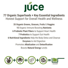 Terra Kai Organics etiqueta con lista de 77 superfoods y certificaciones