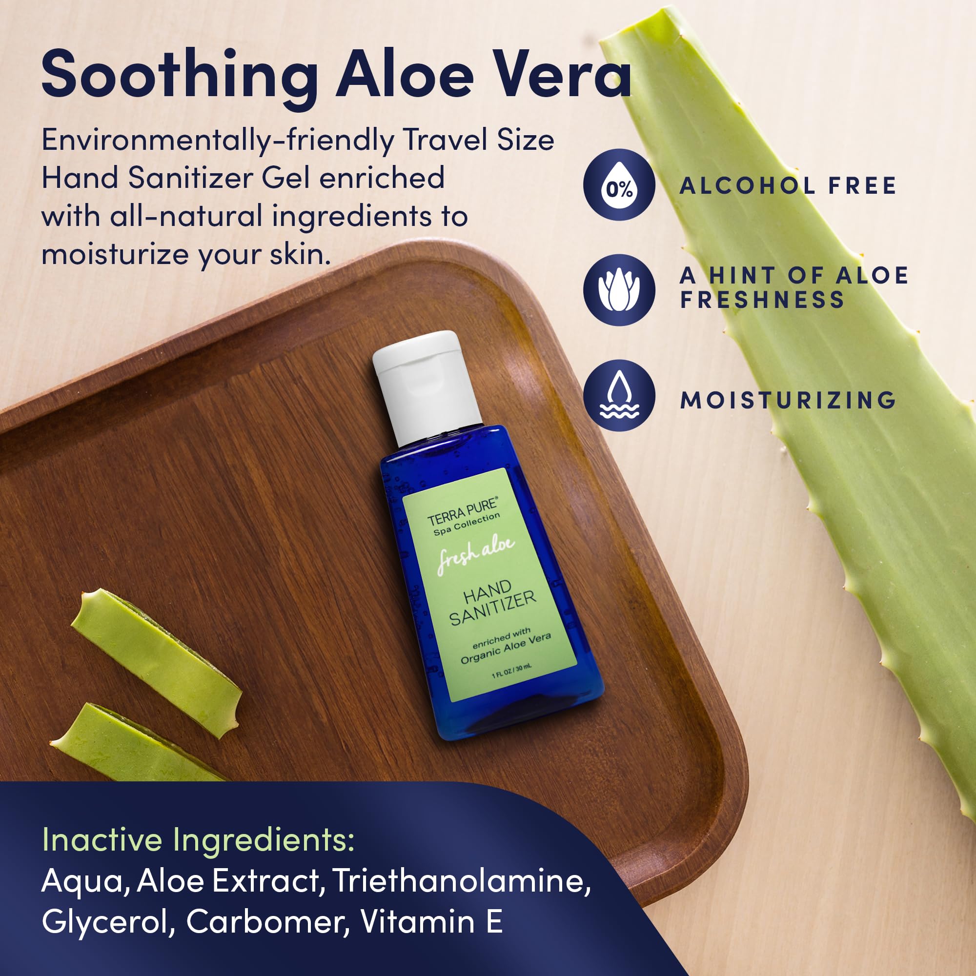 Terra Pure aplicación del gel en mano, limpieza sin resecar