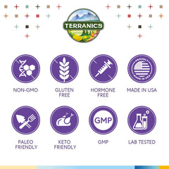 Terranics frasco colocado en entorno natural representando compromiso ecológico