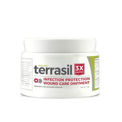 terrasil envase frontal 7oz mostrando protección para piel dañada