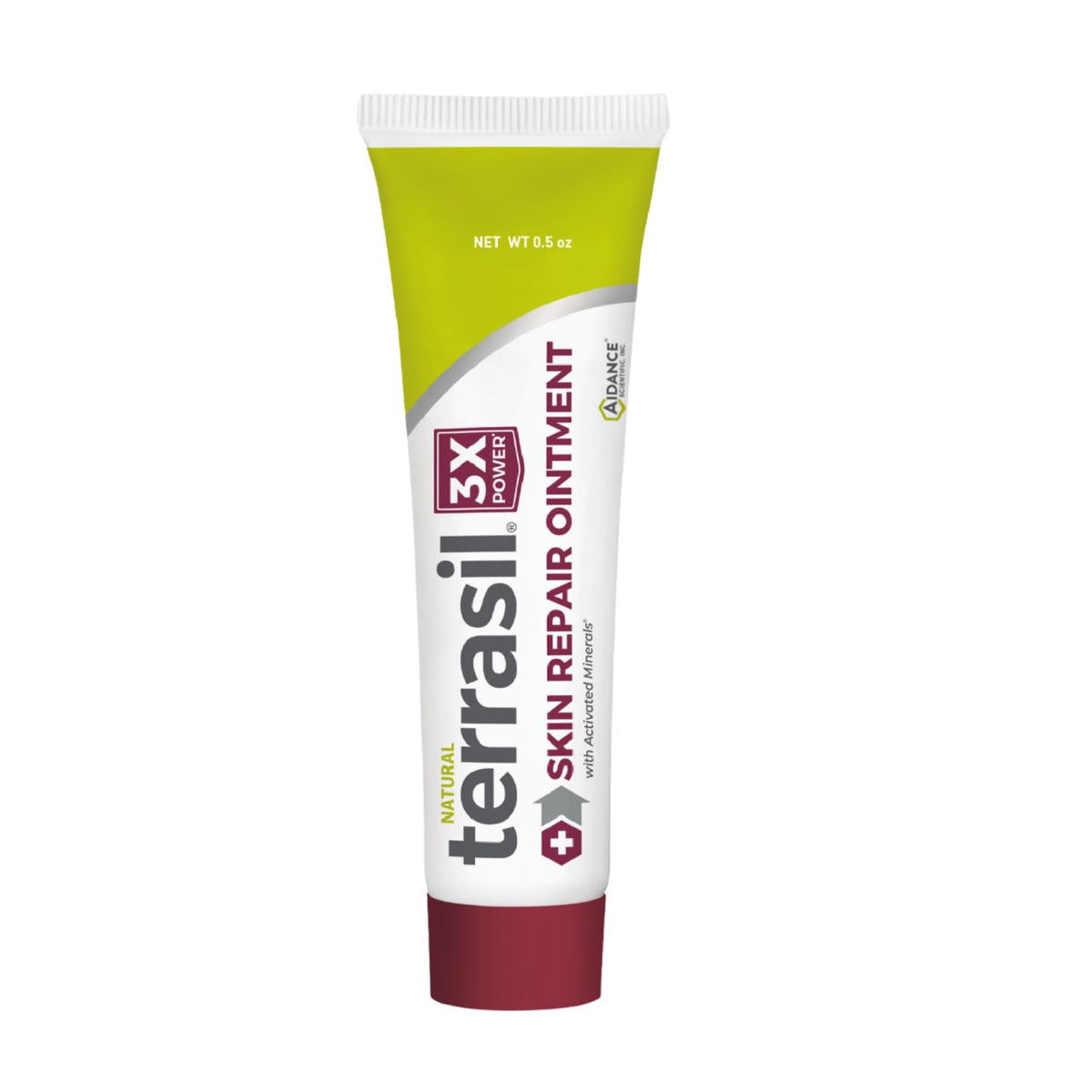 terrasil envase frontal 0.5 oz mostrando diseño y tamaño práctico