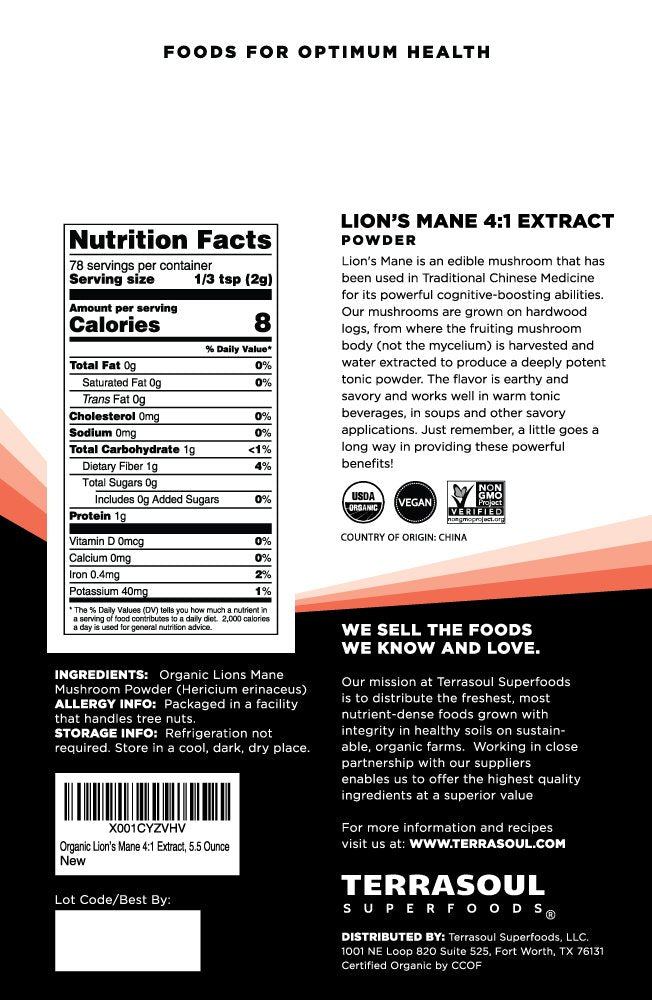 Terrasoul Superfoods textura fina del polvo destacando fácil disolución