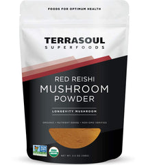 Terrasoul Superfoods frente del empaque mostrando sello orgánico y beneficio práctico
