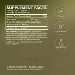 Etiqueta informativa Terry Naturally con ingredientes y dosis claras