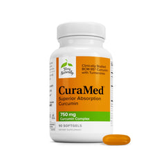 Terry Naturally CuraMed vista frontal con envase claro y dosis visible