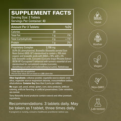Etiqueta de Terry Naturally Curamin con lista de ingredientes para transparencia