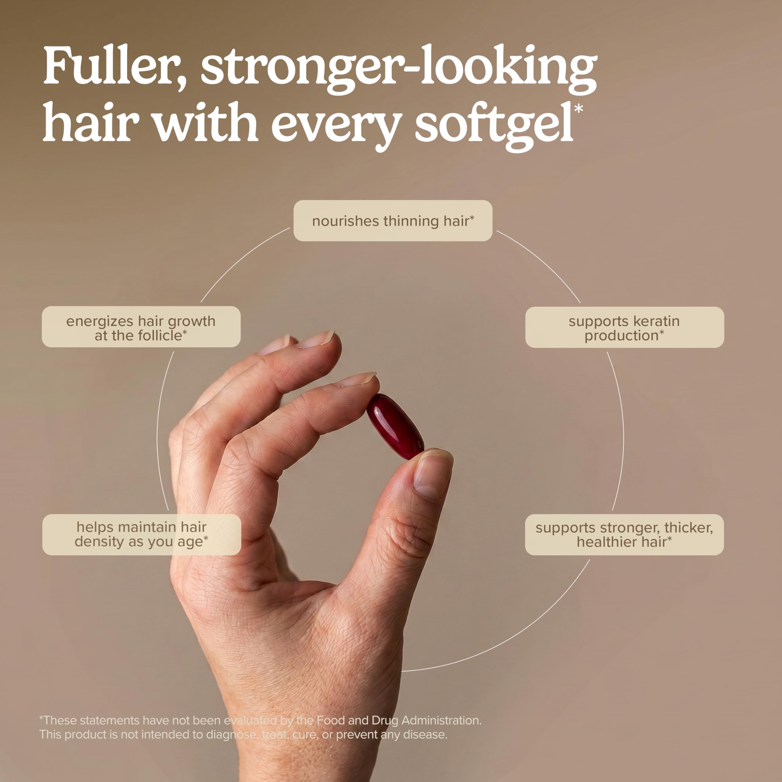 Terry Naturally Hair Renew Formula comparación de tamaño muestra cuántas cápsulas trae el envase
