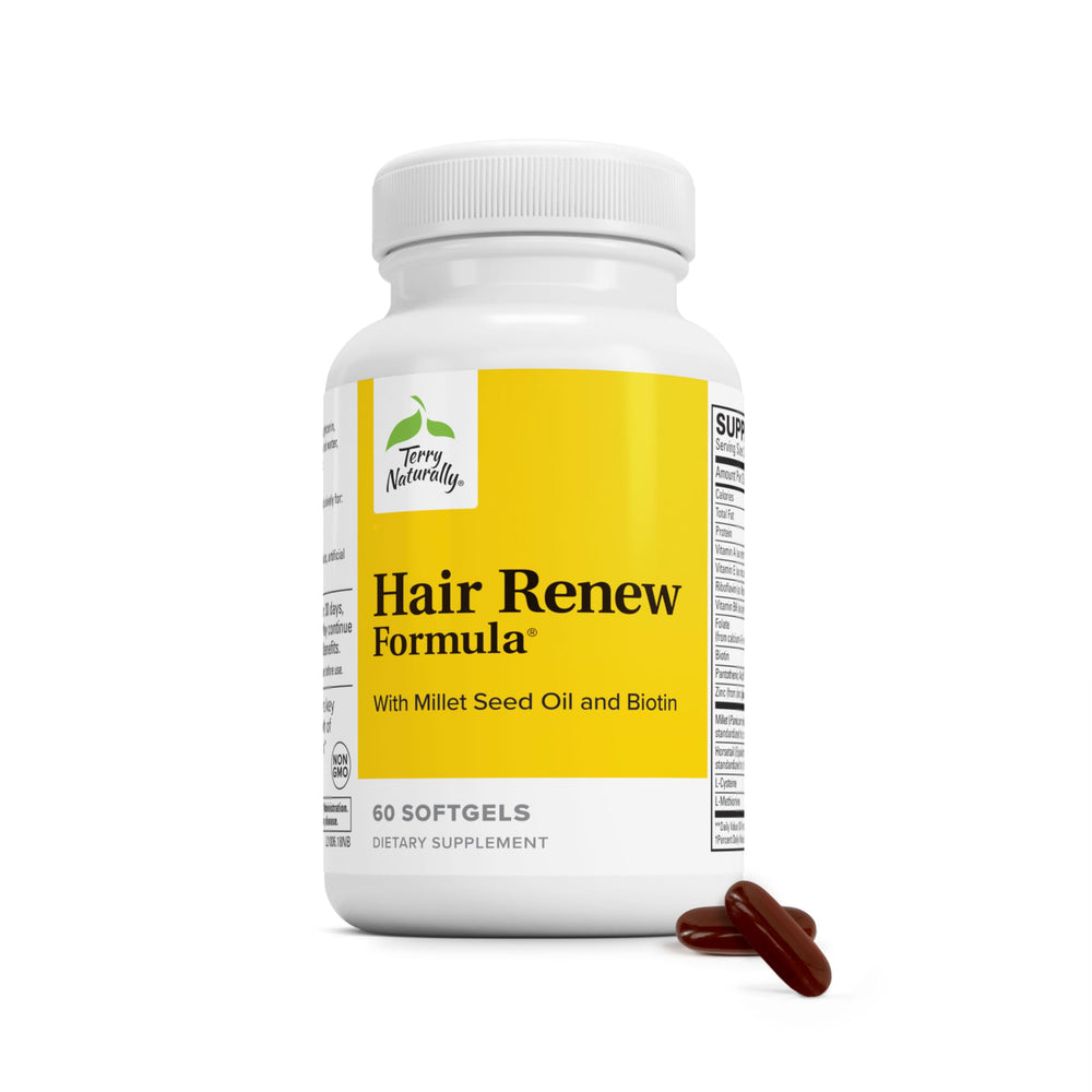 Terry Naturally Hair Renew Formula vista frontal del envase muestra presentación y beneficios
