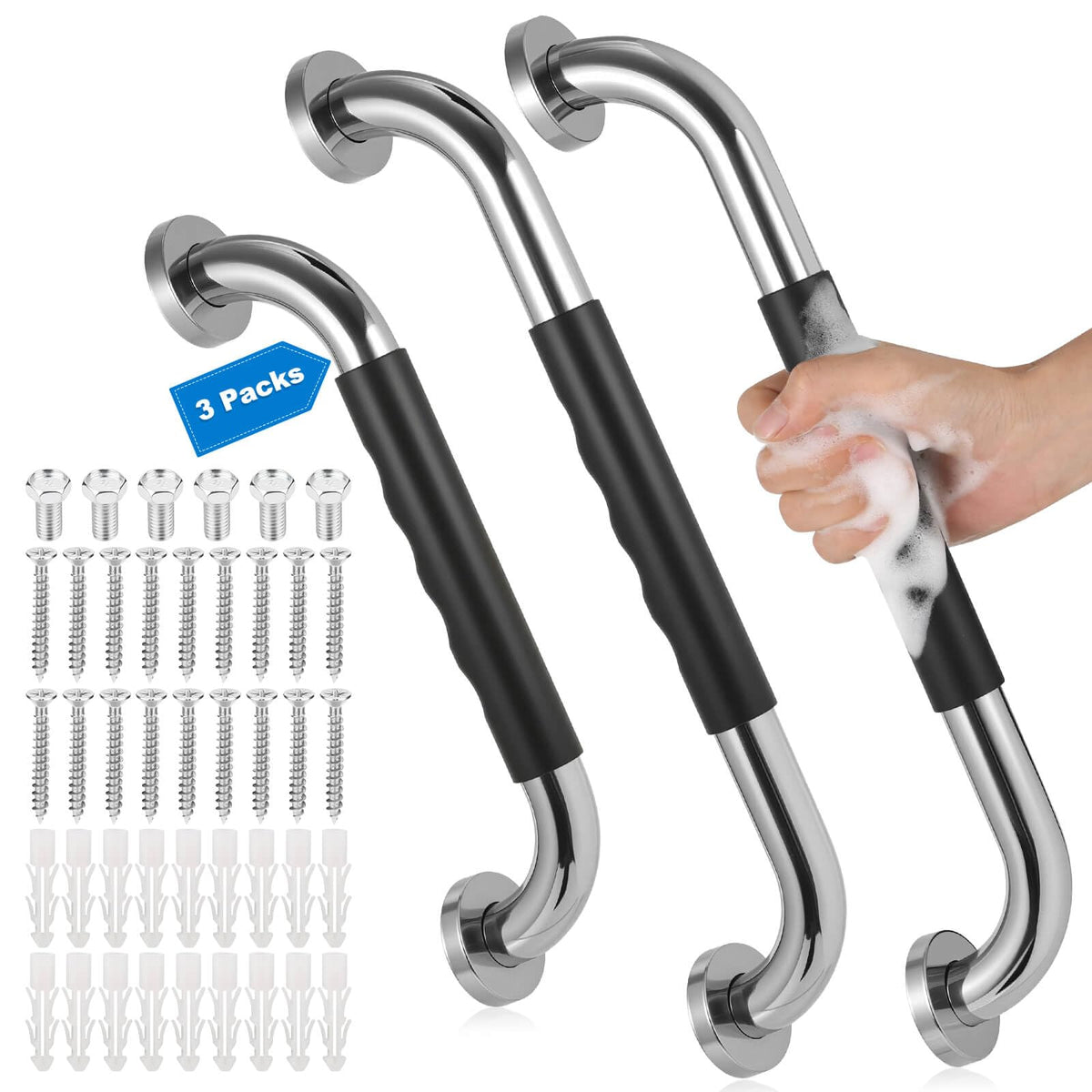 Tetutor vista frontal del pack de 3 barras con acabado limpio y seguro