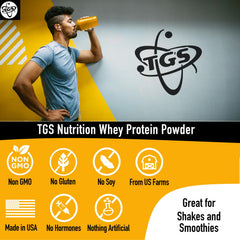 TGS Nutrition batidor agitador con polvo disolviéndose, facilita mezclado sin grumos