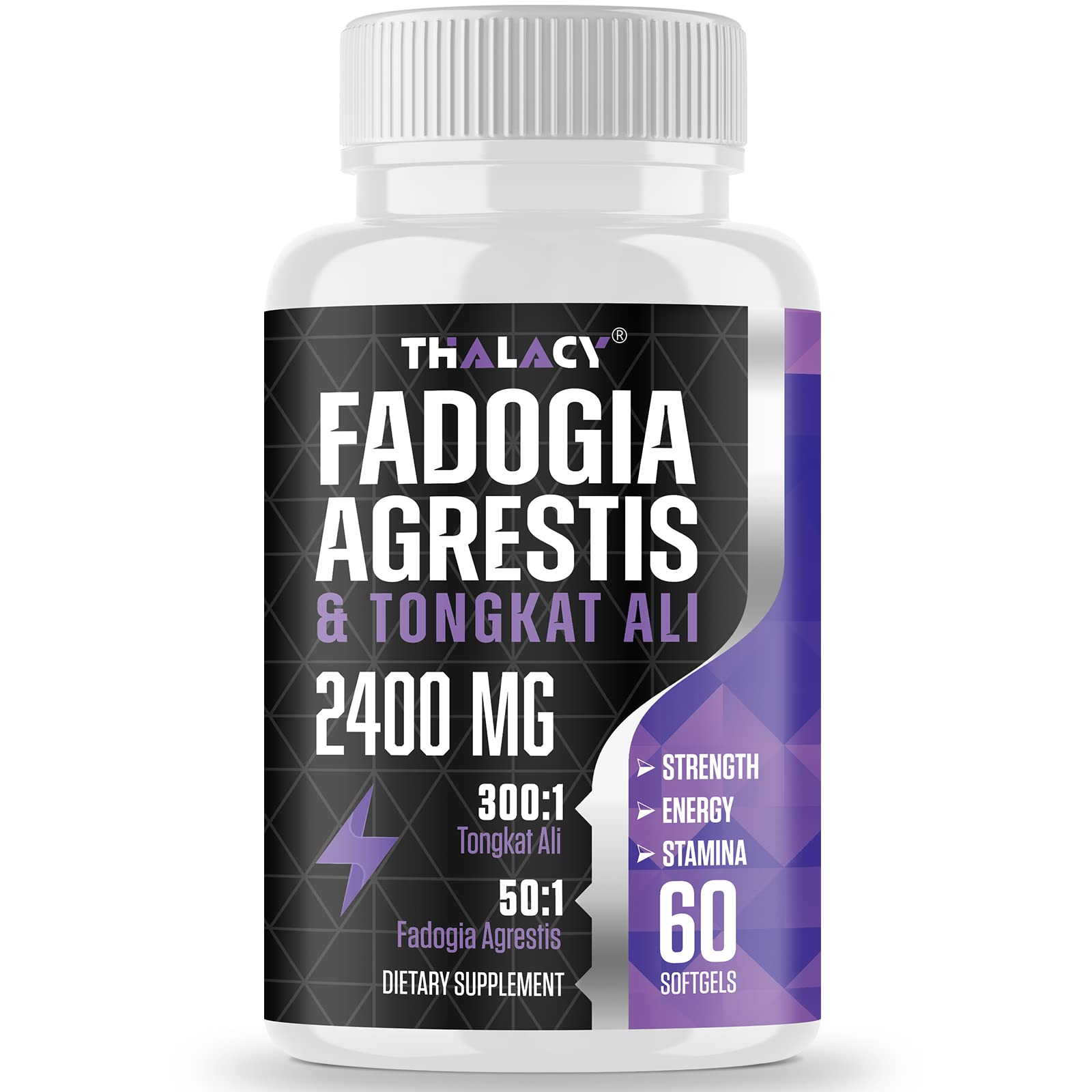 Thalacy frasco frente mostrando diseño y cantidad 60 softgels, opción concentrada