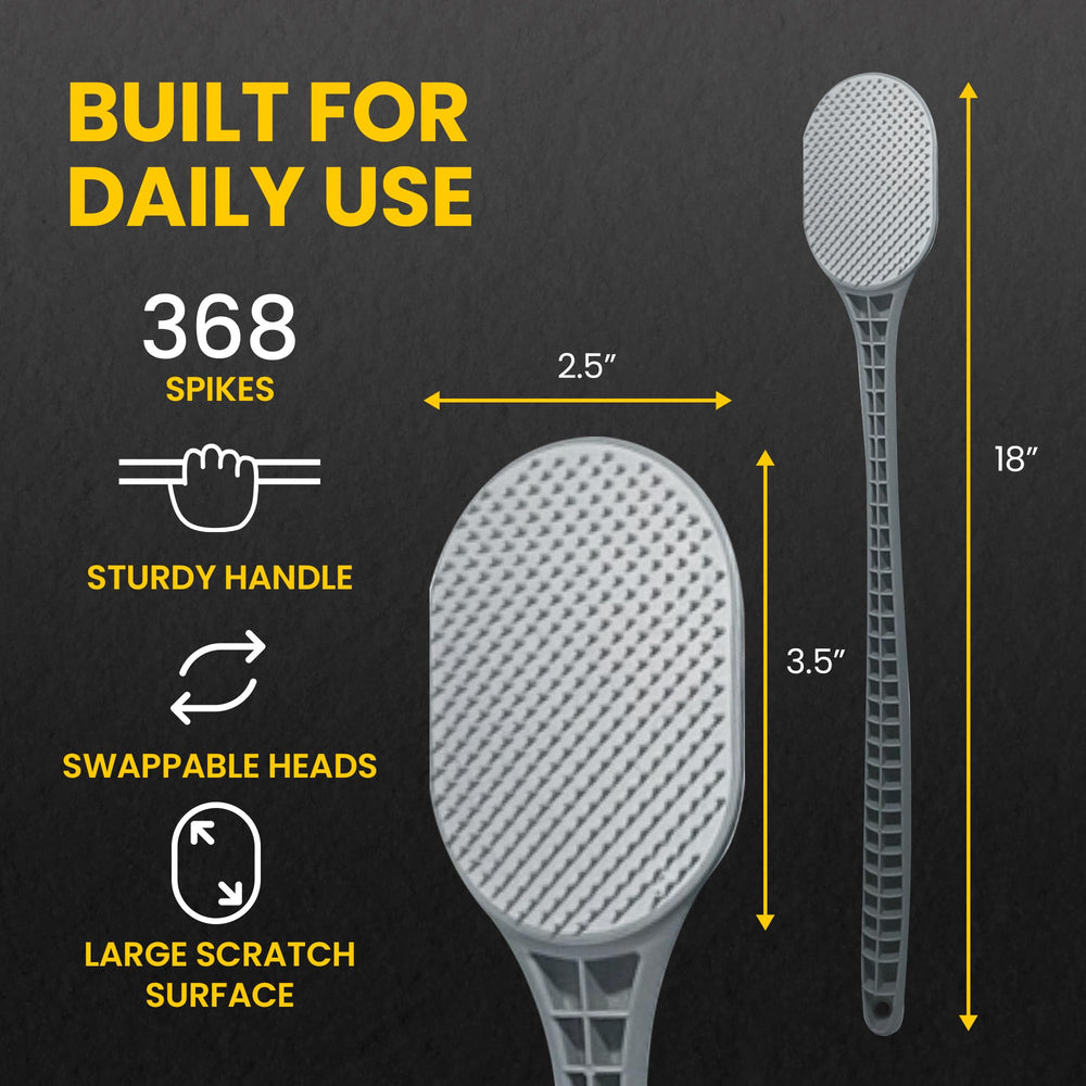 The Body Scratcher detalle del cabezal firme para piel gruesa y mayor eficacia