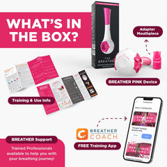 The Breather Pink comparado en tamaño para transporte y almacenamiento