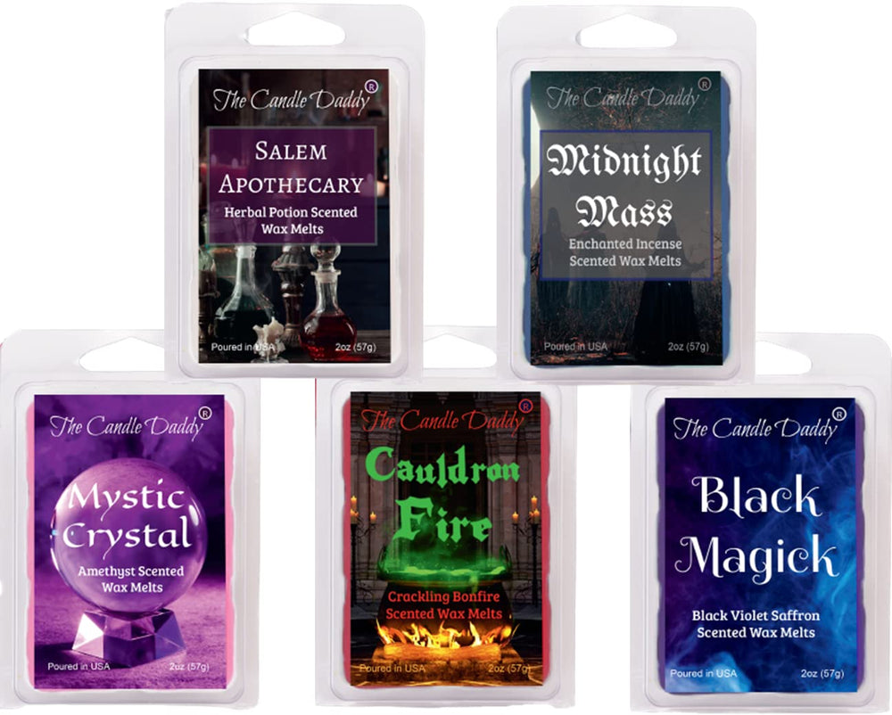 The Candle Daddy pack frontal mostrando las cinco latas y beneficio variedad