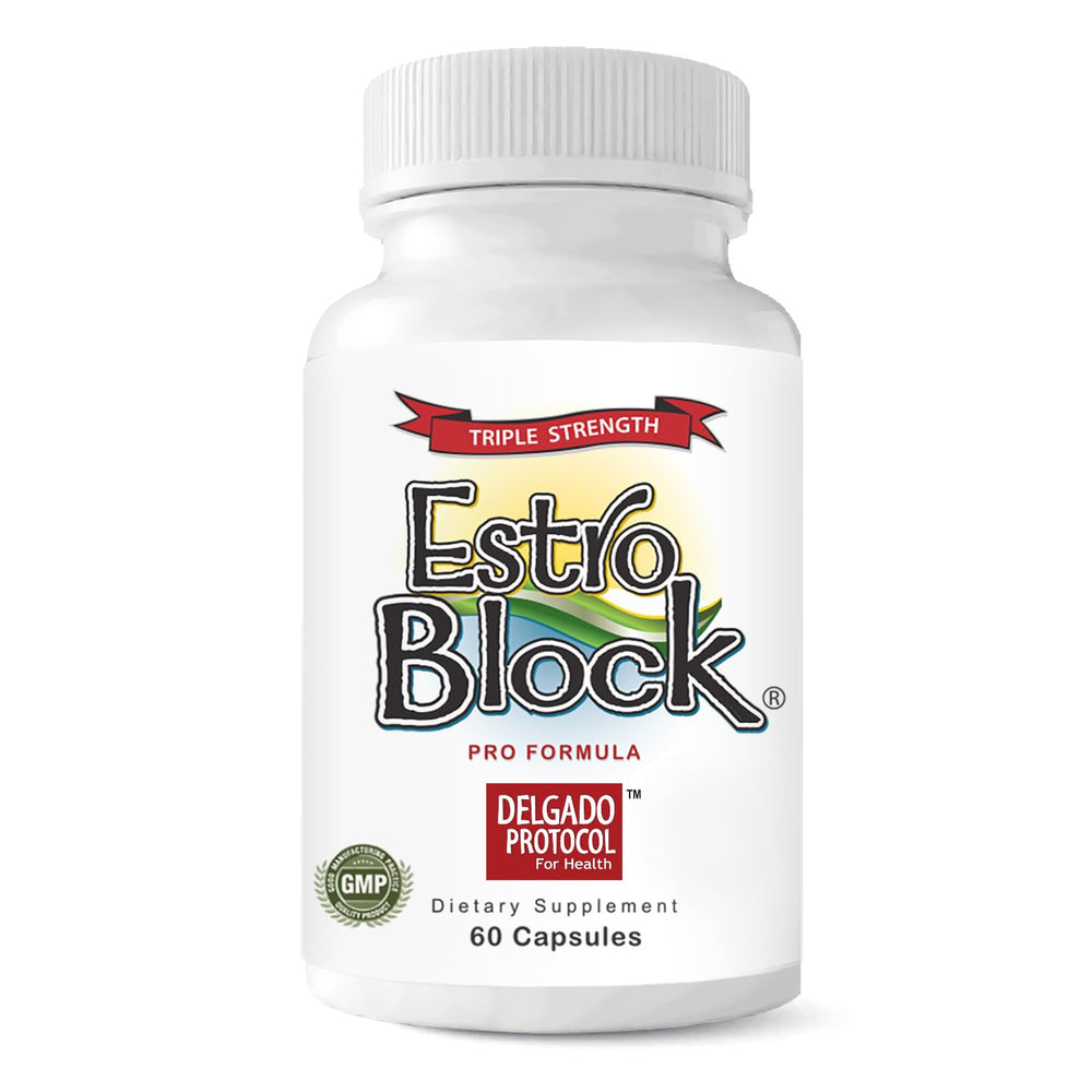 The Delgado Protocol estroblock pro frontal mostrando envase y etiqueta clara