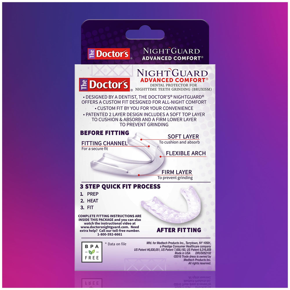 The Doctor's NightGuard guardado en estuche ventilado para higiene y transporte