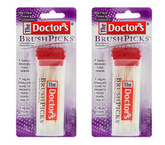 The Doctor's pack frontal mostrando 120 BrushPicks para limpieza rápida