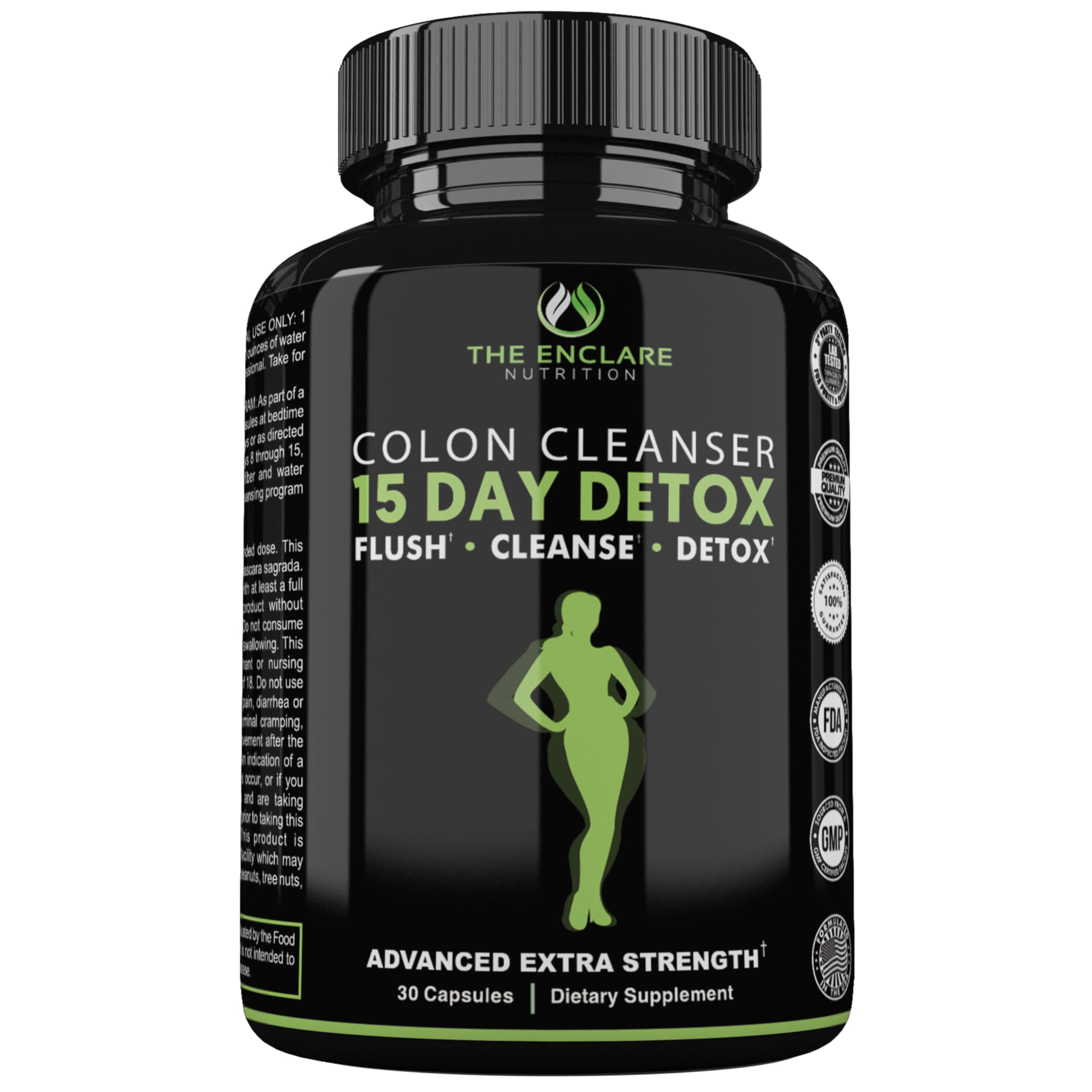 THE ENCLARE NUTRITION frente del producto mostrando confianza y limpieza intestinal