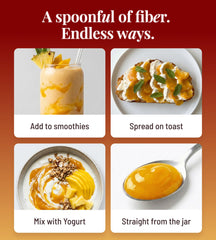The Fiber Gel frasco abierto refrigerado conserva frescura y textura