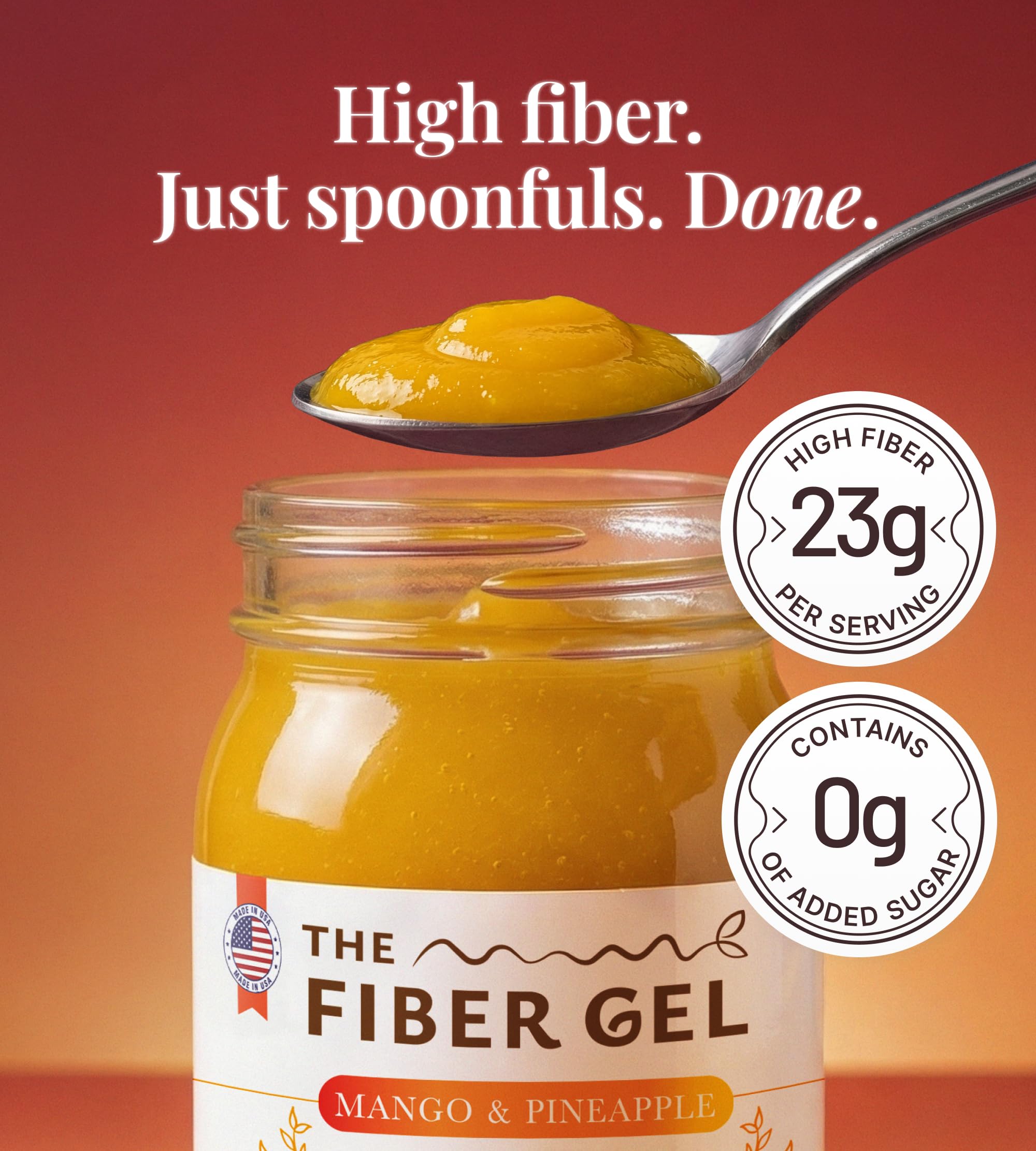 The Fiber Gel detalle de etiqueta ingredientes naturales y transparencia