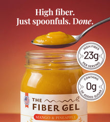 The Fiber Gel detalle de etiqueta ingredientes naturales y transparencia