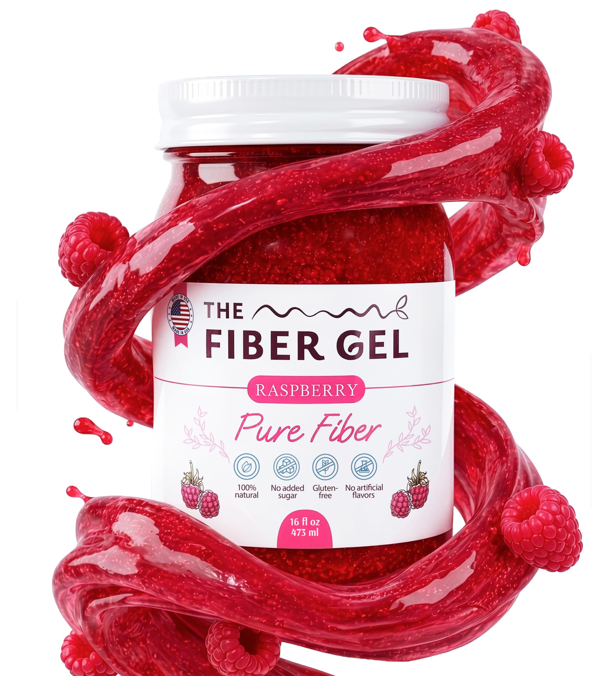The Fiber Gel frasco frontal mostrando etiqueta limpia y tamaño práctico