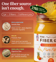 The Fiber Gel junto a mano para comparar tamaño y control de porción