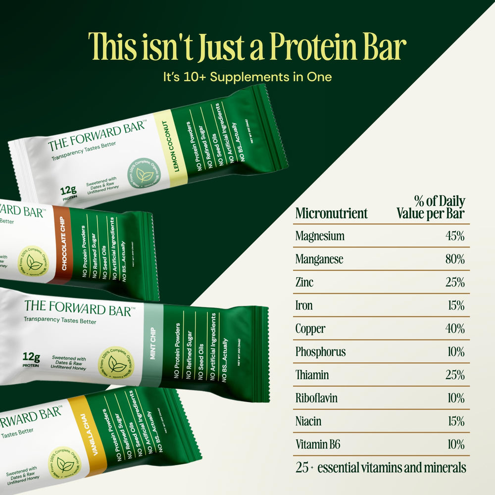The Forward Bar sabor menta con hoja fresca, refrescante y energizante
