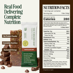 The Forward Bar textura cercana mostrando semillas y chips de chocolate para saciedad