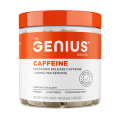 The Genius Brand envase frontal mostrando 100 cápsulas para energía sostenible