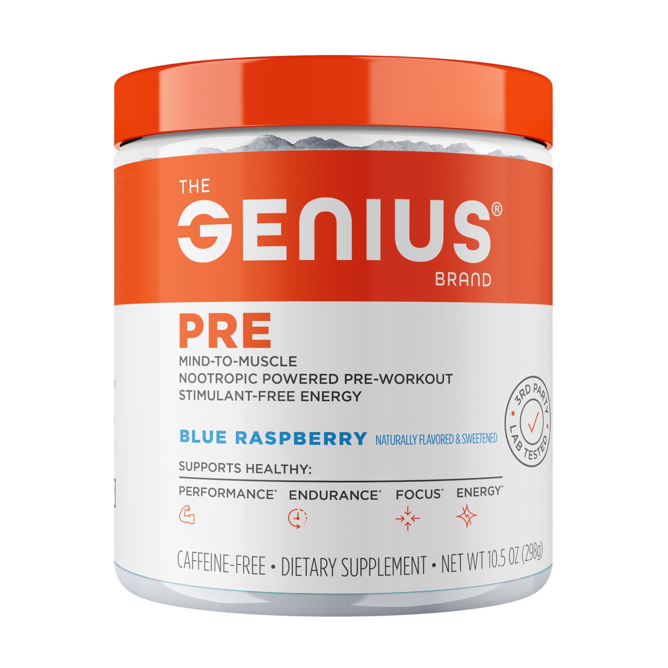 The Genius Brand envase frontal mostrando diseño y beneficio enfoque