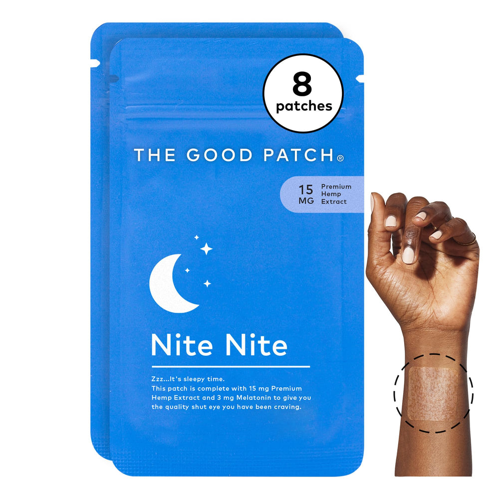 The Good Patch parche frontal mostrando diseño y etiqueta, uso práctico