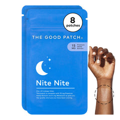 The Good Patch parche frontal mostrando diseño y etiqueta, uso práctico